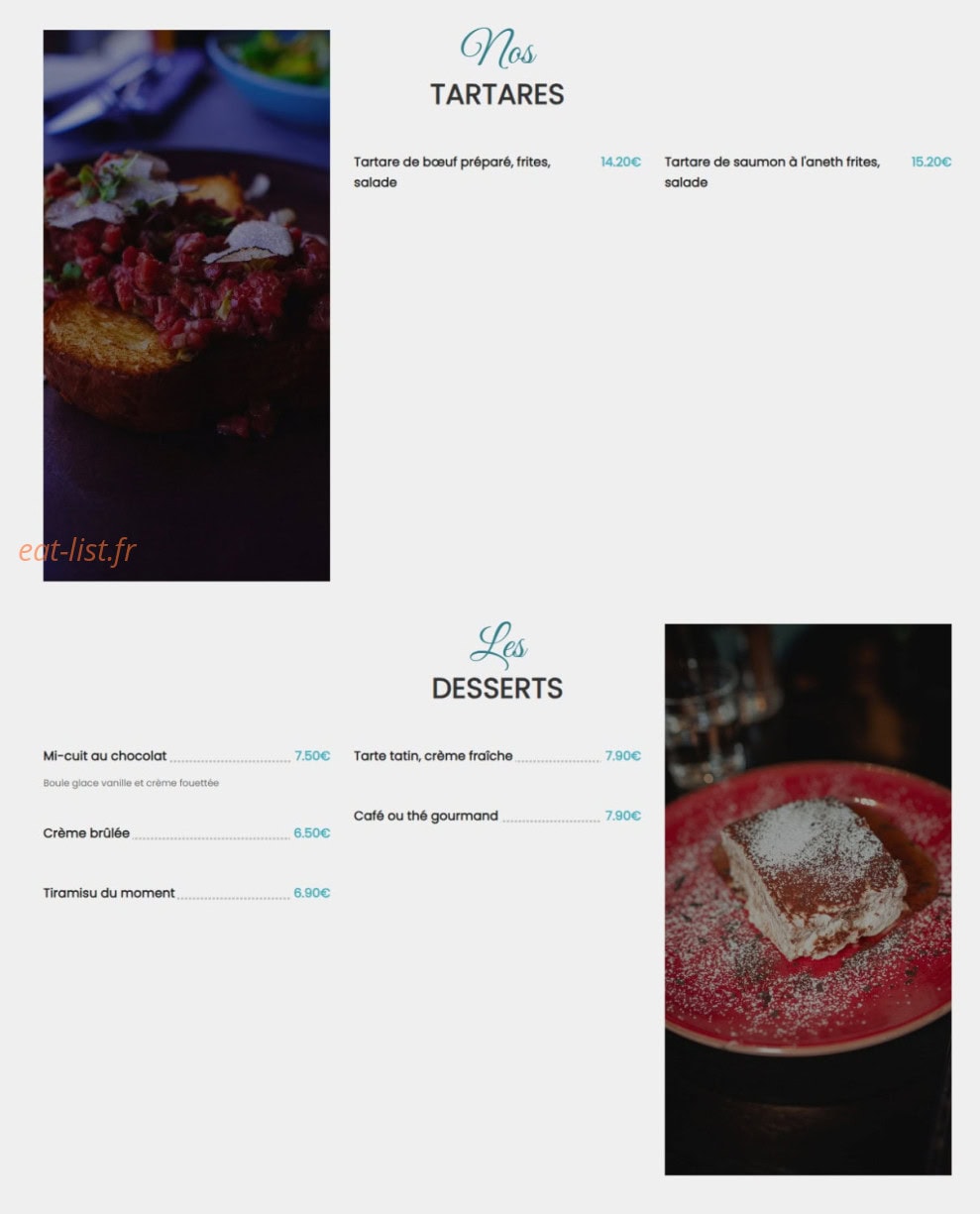 Le Bistro Fab — carte page 4
