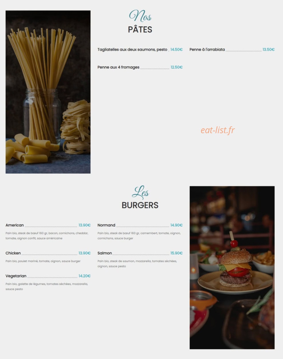 Le Bistro Fab — carte page 2