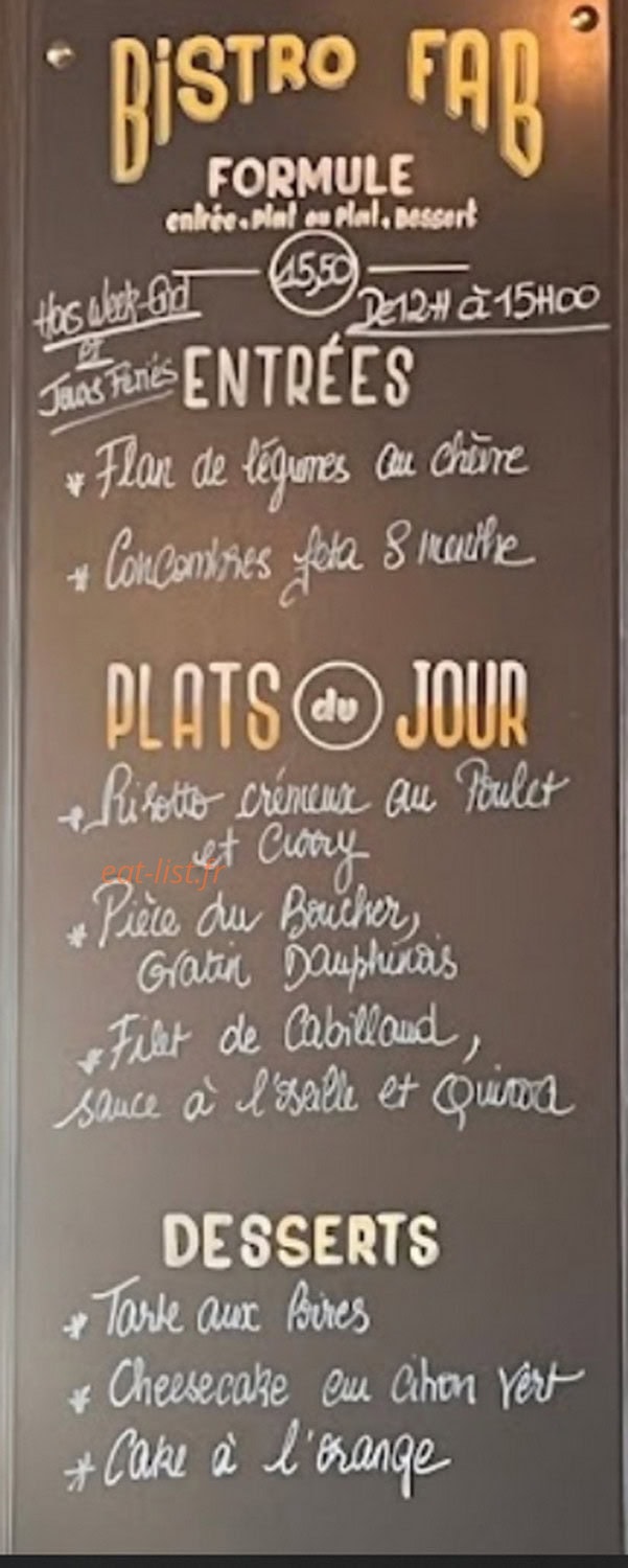 Le Bistro Fab — carte page 7