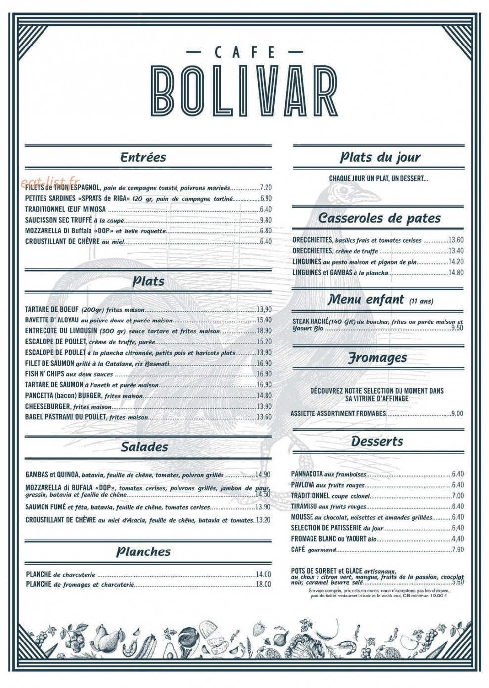 le café bolivar — carte page 1