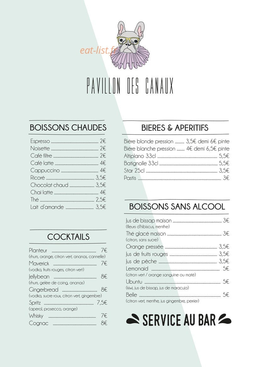 Le Pavillon des Canaux — carte page 2