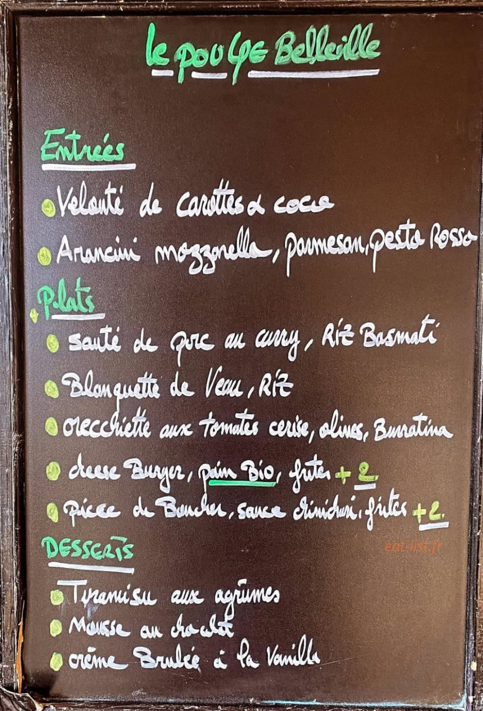 Le Poulpe Belleville — carte page 1