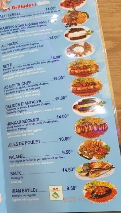 Les Délices d'Antalya — carte page 1