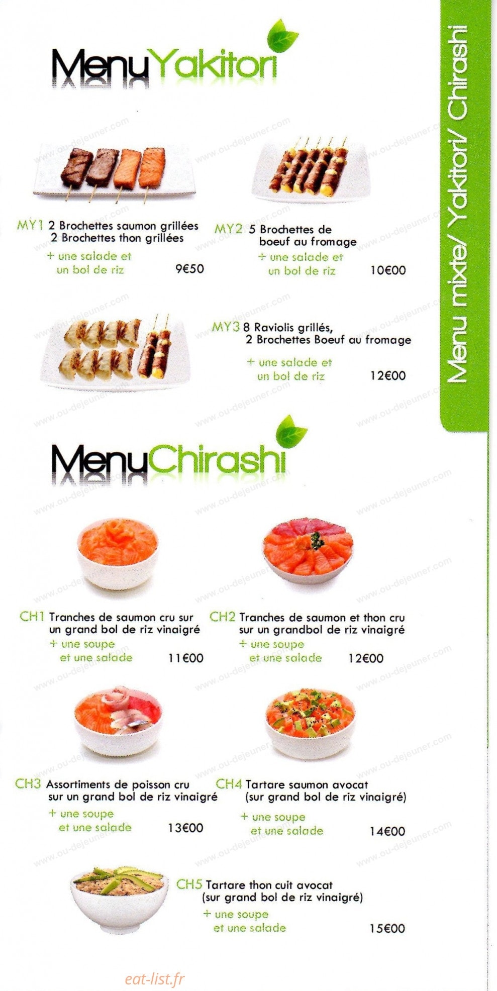 light sushi — carte page 6