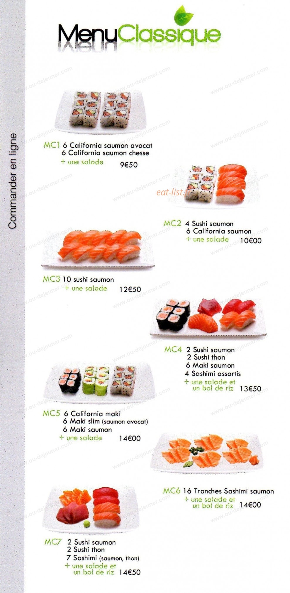 light sushi — carte page 3