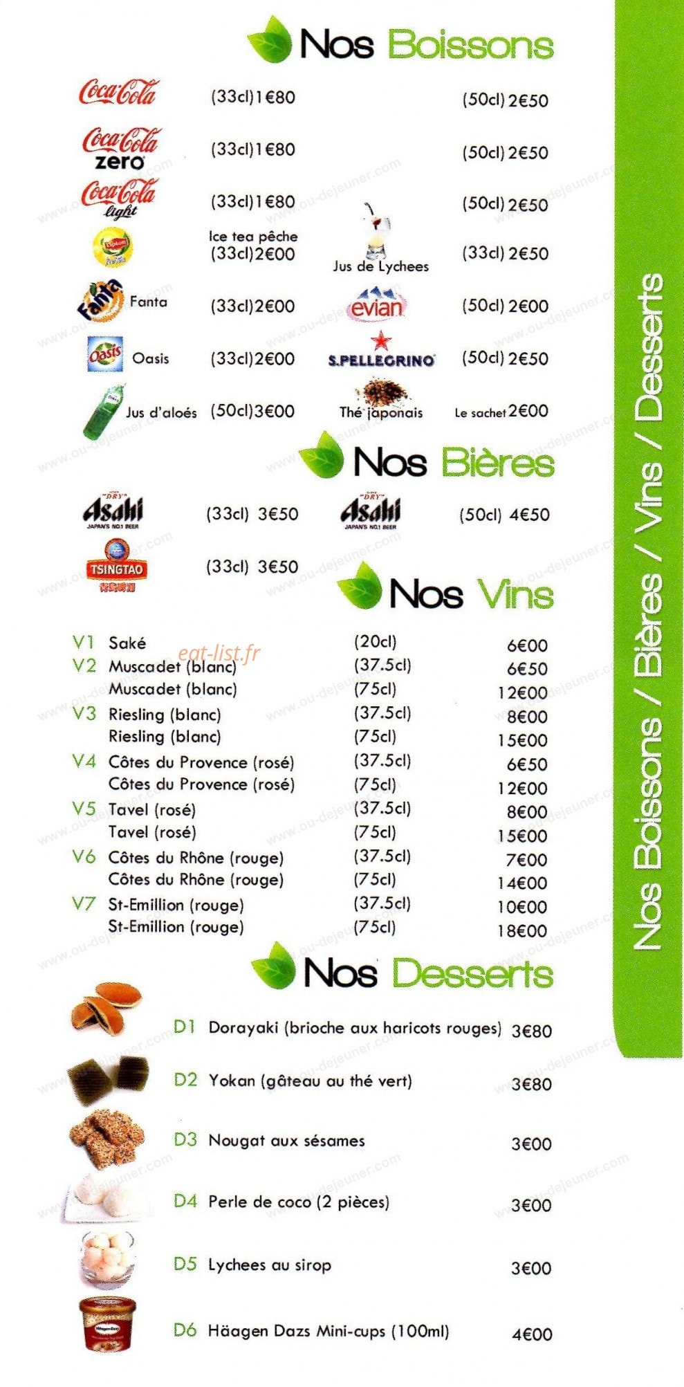 light sushi — carte page 10