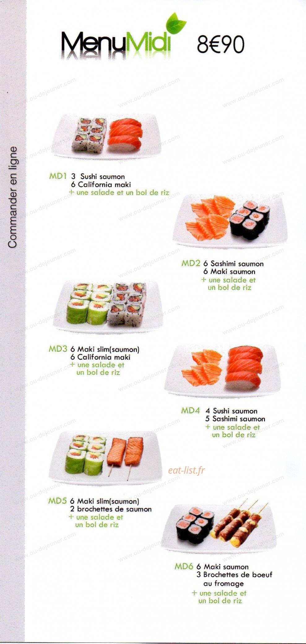 light sushi — carte page 1