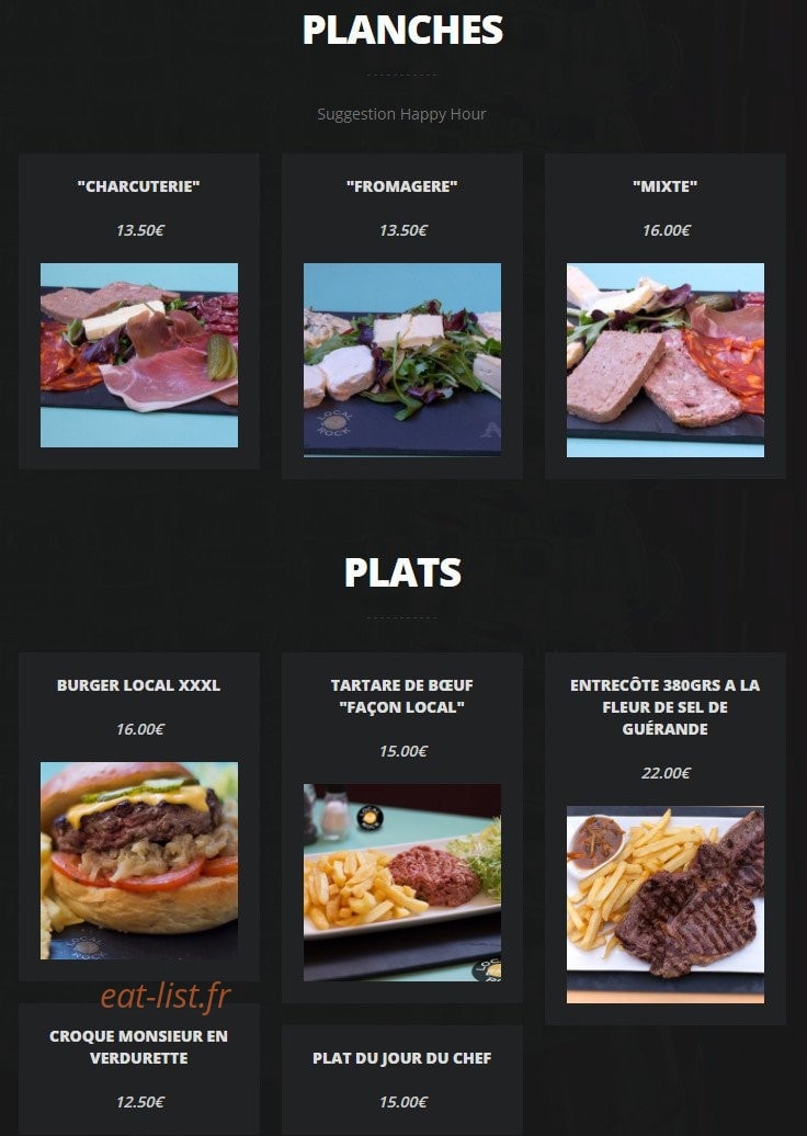 Local rock café — carte page 2