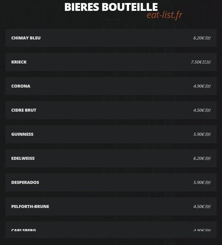 Local rock café — carte page 4