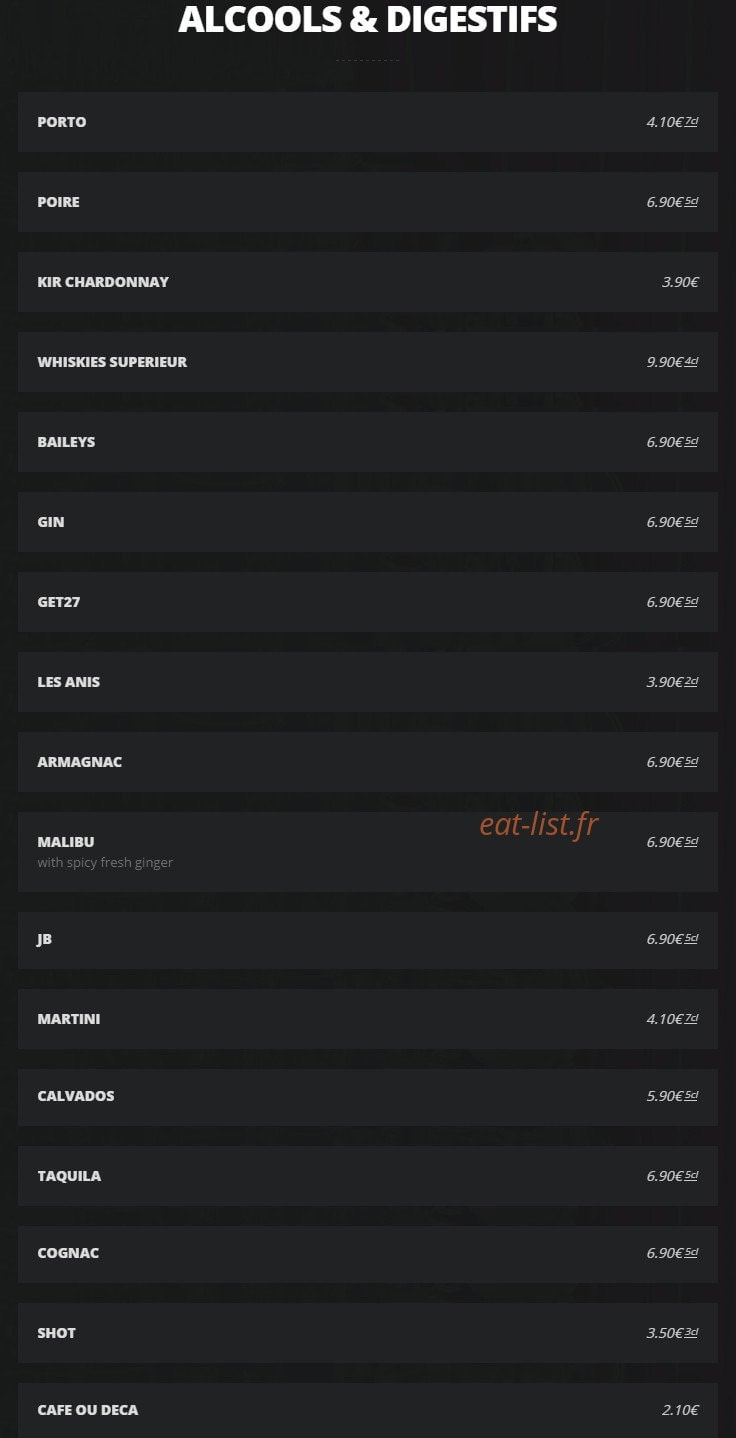 Local rock café — carte page 3