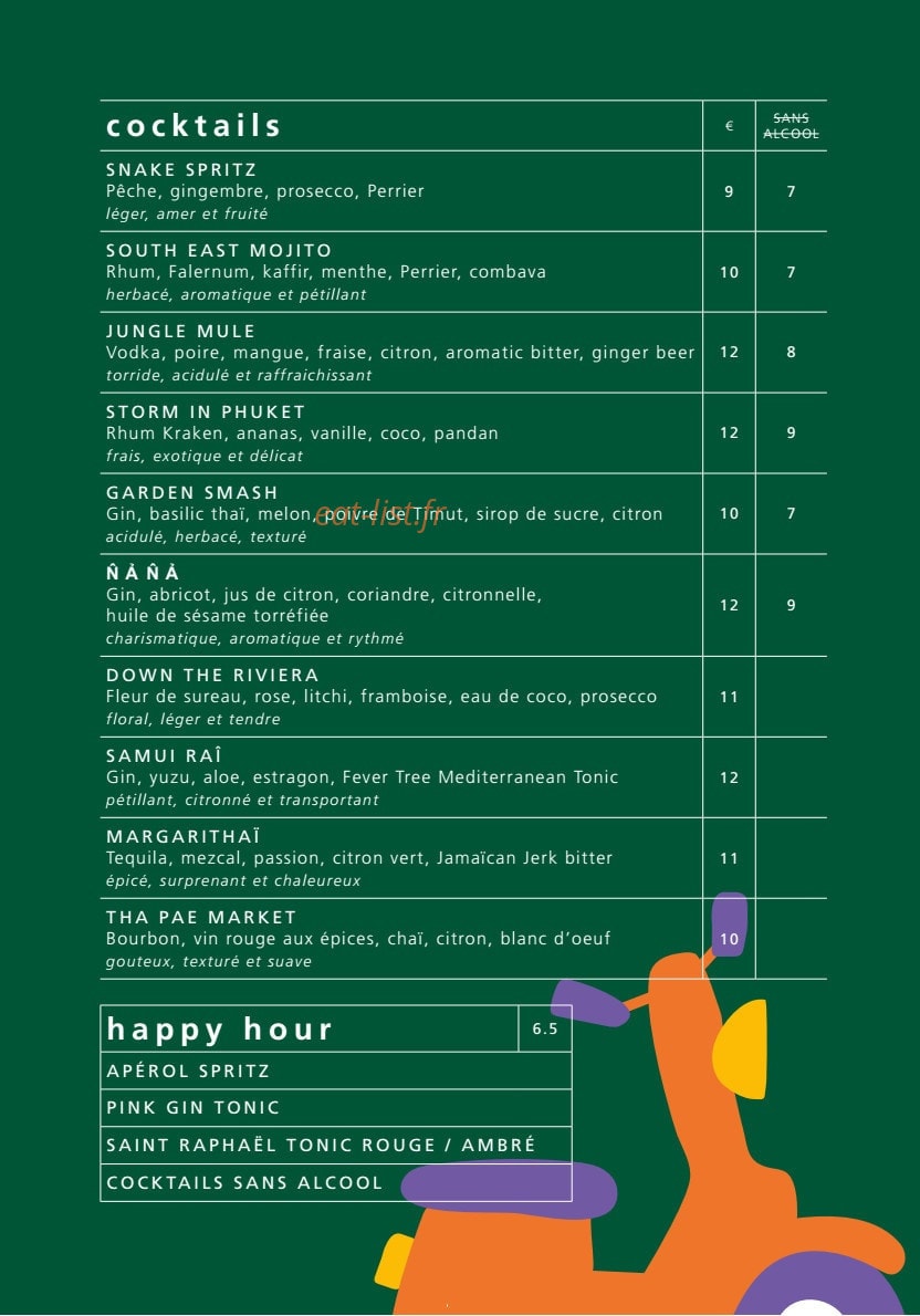 N̂ản̂ả bistro thaï — carte page 4