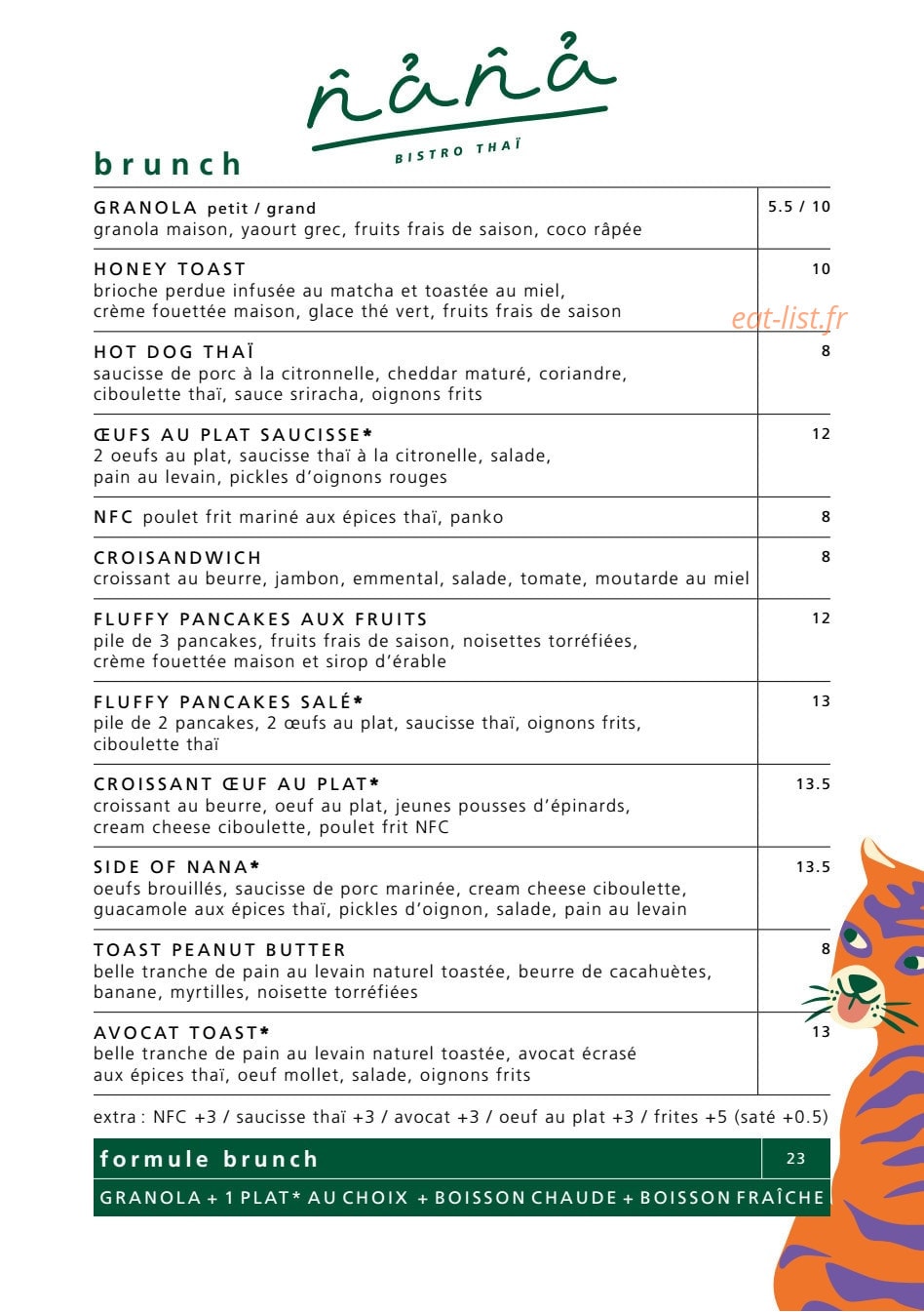 N̂ản̂ả bistro thaï — carte page 8