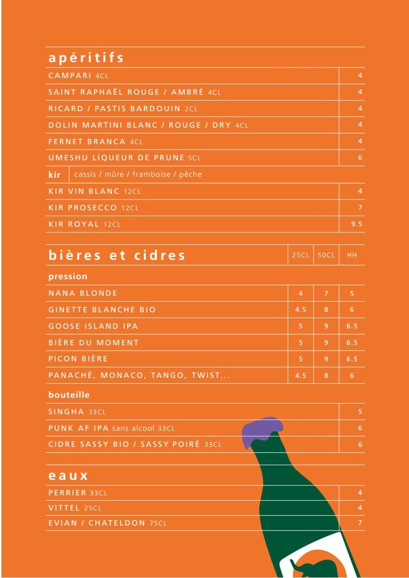 N̂ản̂ả bistro thaï — carte page 3