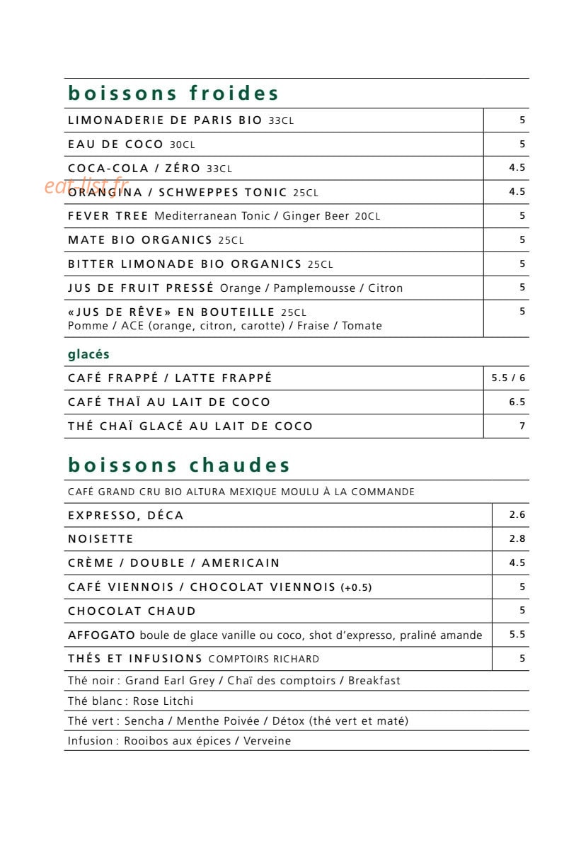 N̂ản̂ả bistro thaï — carte page 2