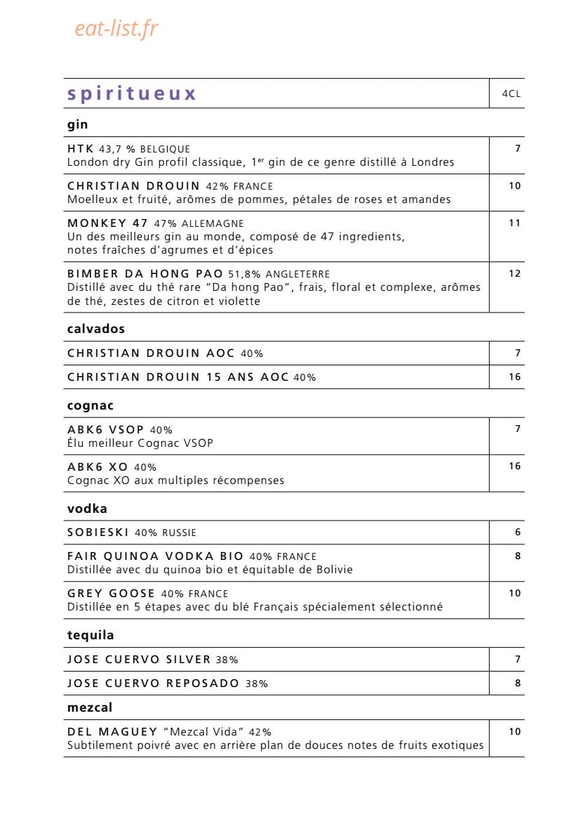N̂ản̂ả bistro thaï — carte page 6