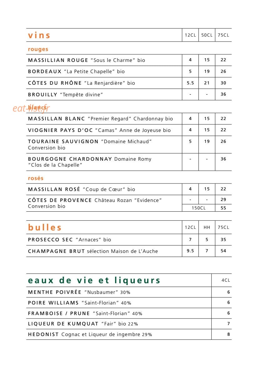 N̂ản̂ả bistro thaï — carte page 5