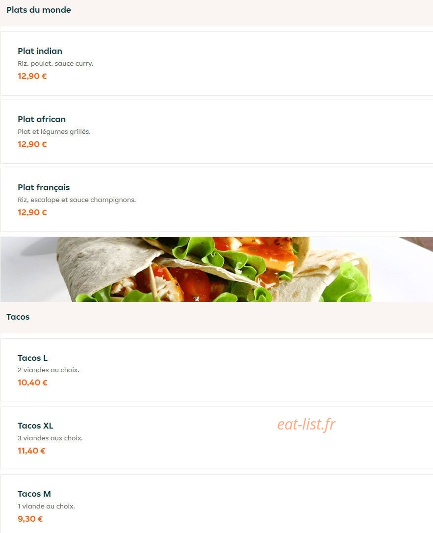 Naanwich Riquet — carte page 9