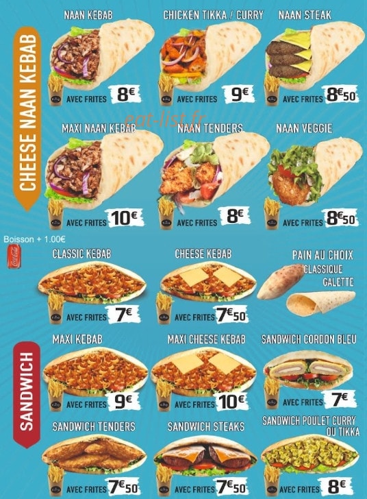 Nawab Kebab — carte page 3