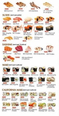 Ocean Sushi — carte page 2