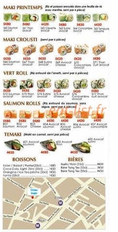 Ocean Sushi — carte page 3
