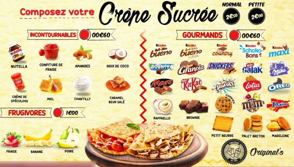 Original's crêperie — carte page 2