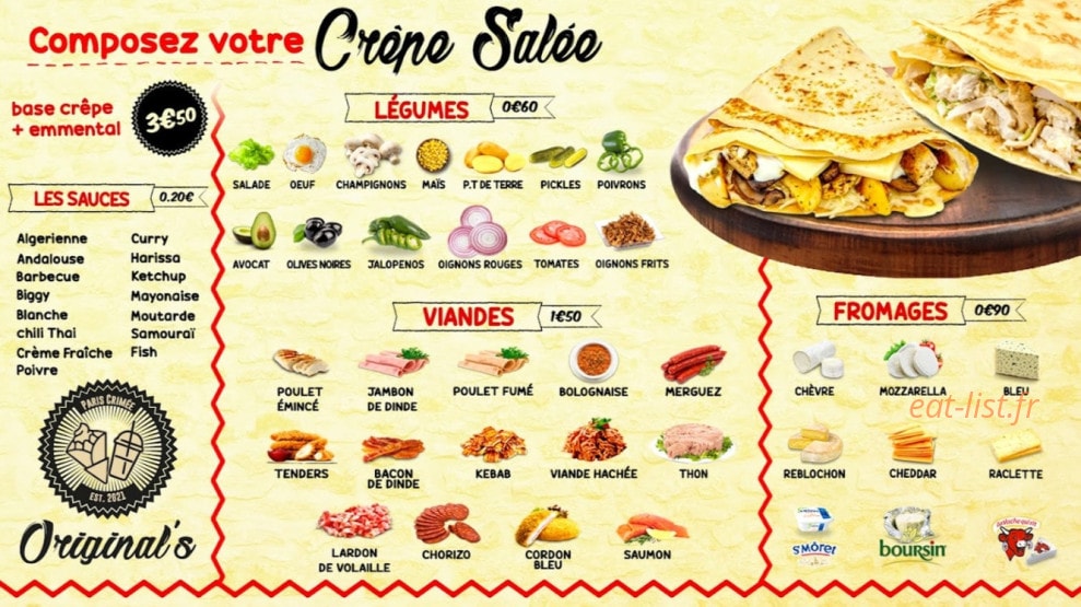Original's crêperie — carte page 3