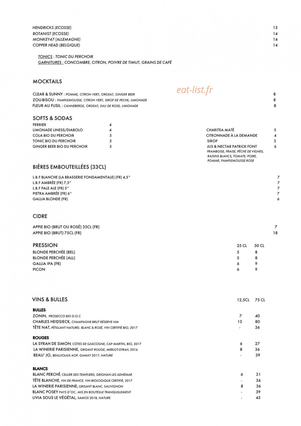 Pavillon Puebla — carte page 6
