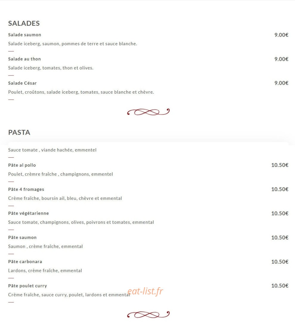 Pizza del parco — carte page 1