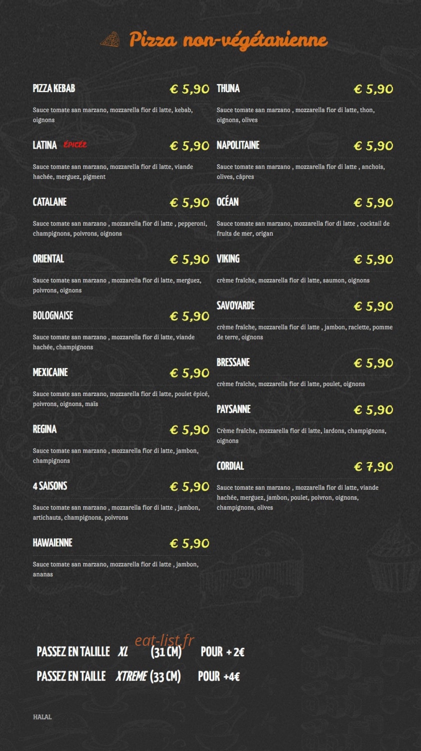 Pizzeria cordial — carte page 3