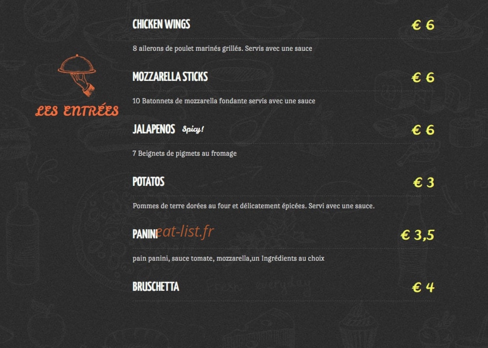 Pizzeria cordial — carte page 1