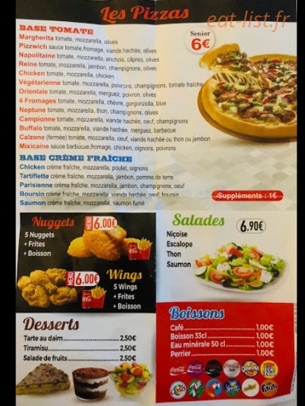 Pizzwich — carte page 1