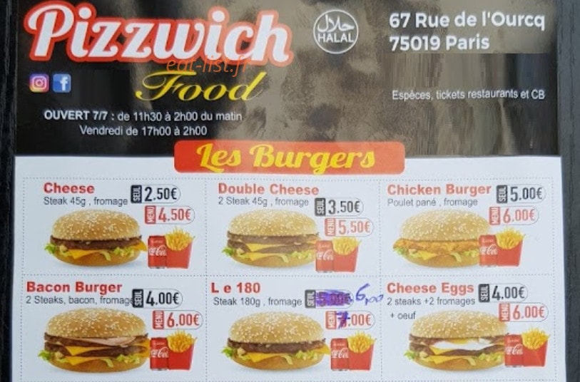 Pizzwich — carte page 2
