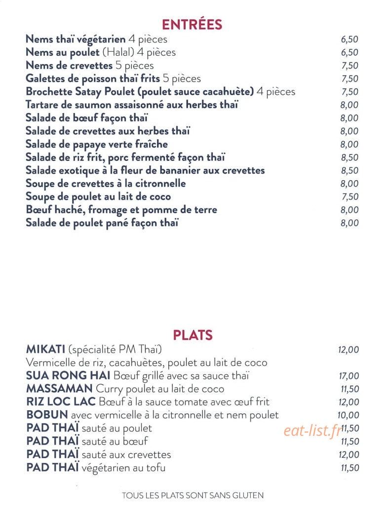 Pm thaï — carte page 2