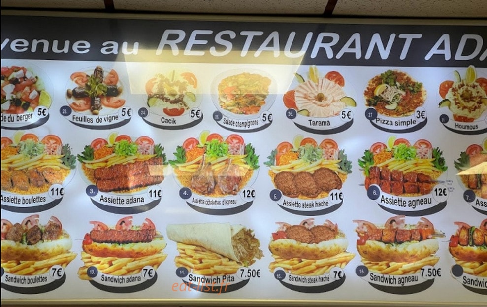Restaurant Adana — carte page 1
