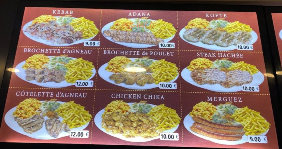 Restaurant Dunya — carte page 1