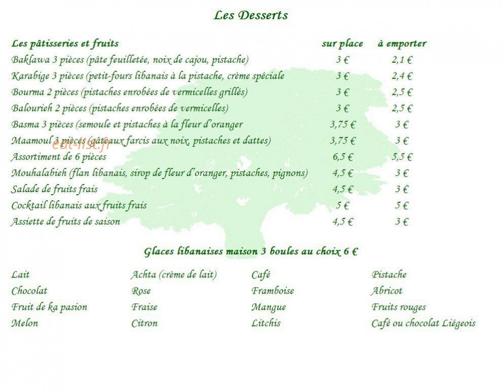 Restaurant L'Oriental — carte page 3
