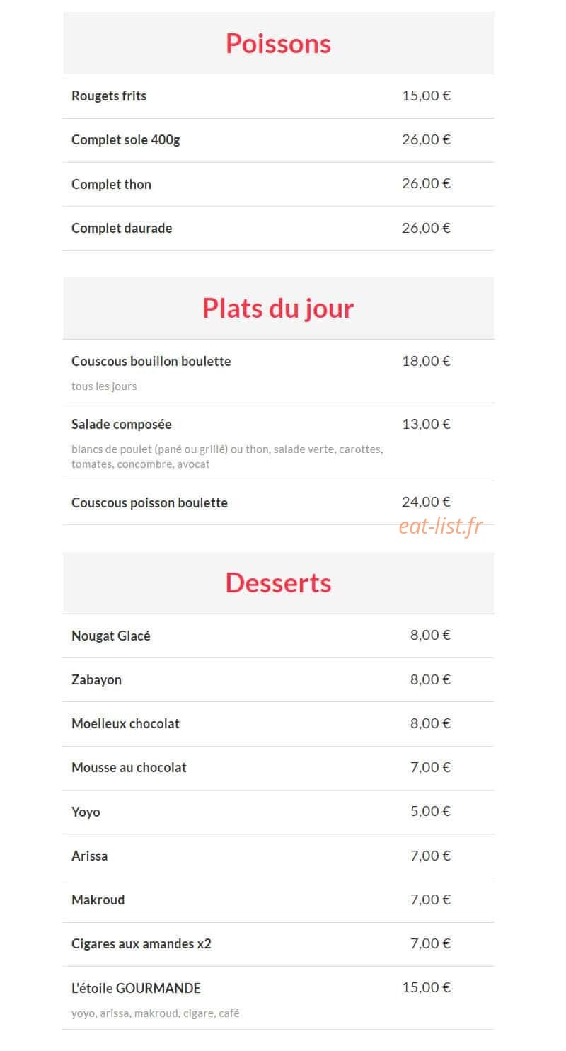 Restaurant Margot — carte page 3