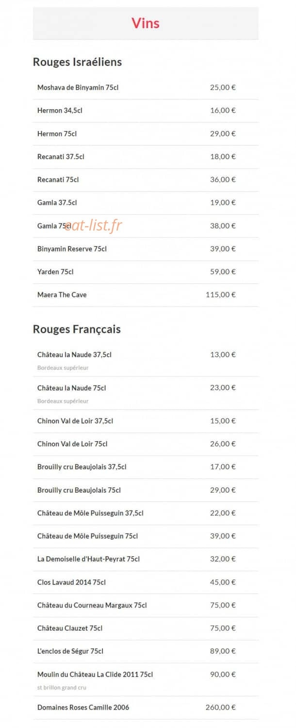 Restaurant Margot — carte page 5