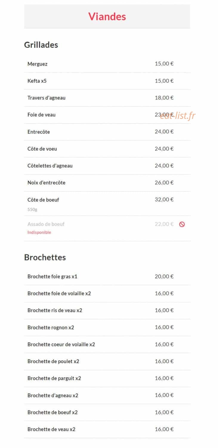 Restaurant Margot — carte page 2