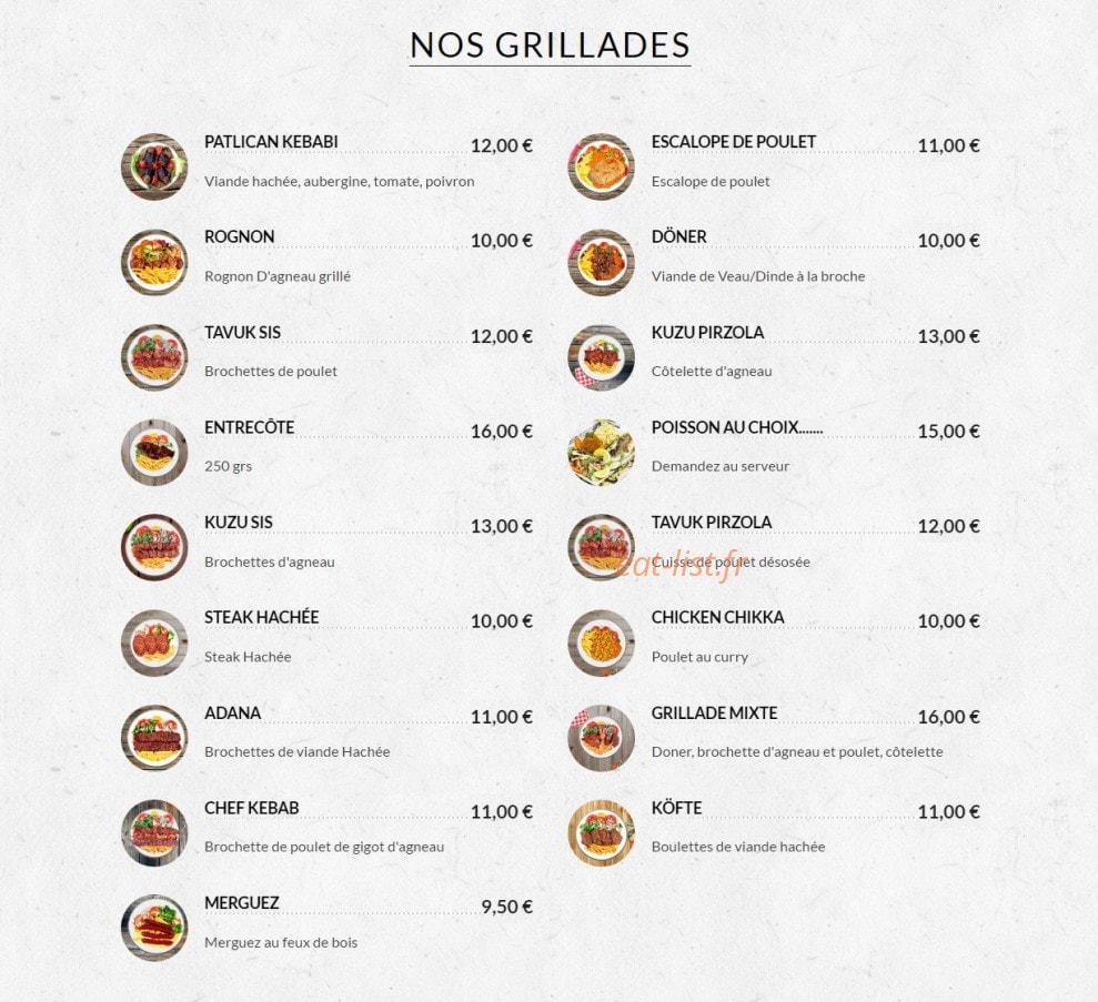 Restaurant Saray — carte page 3