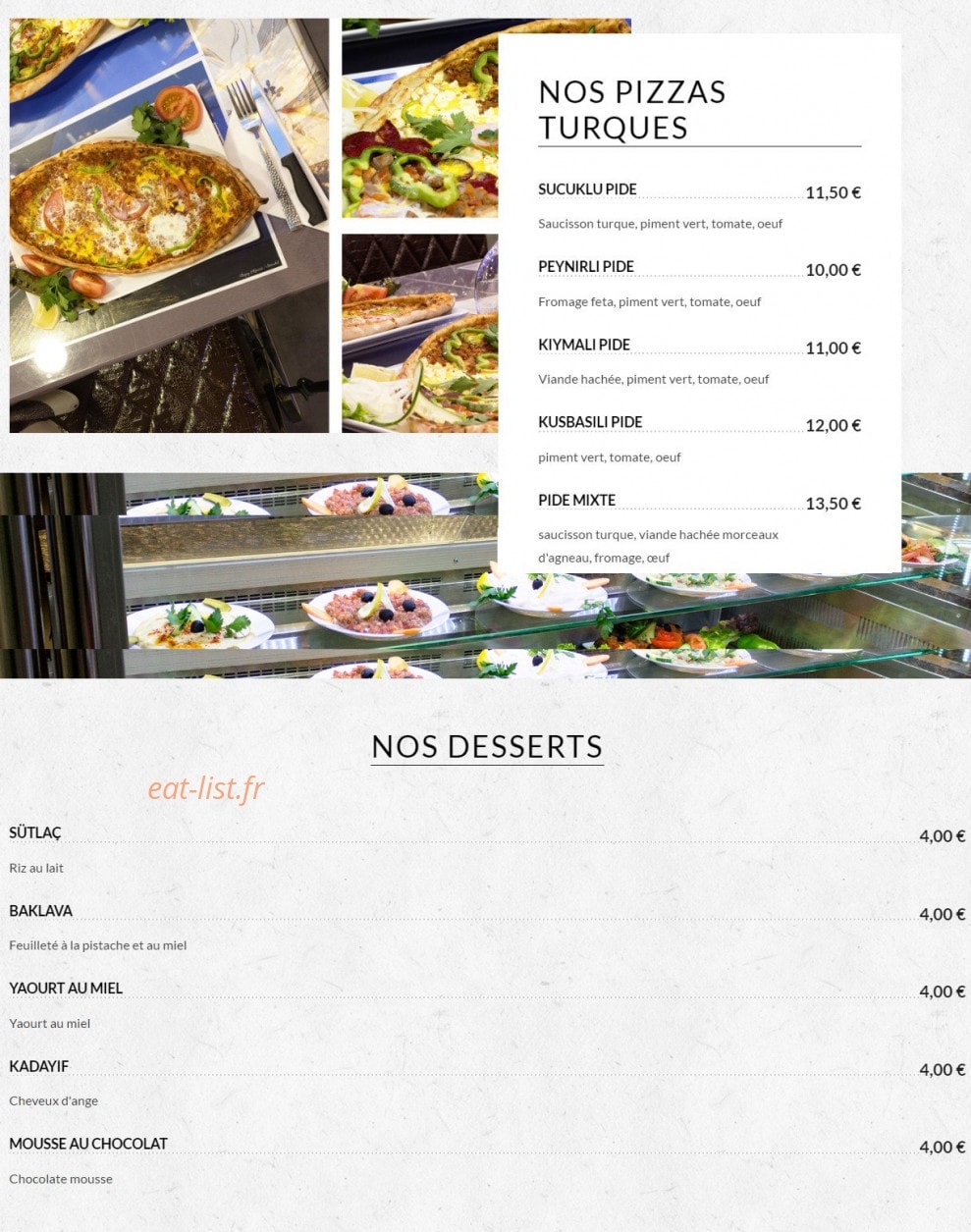 Restaurant Saray — carte page 5