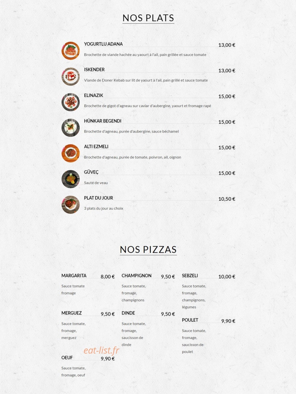 Restaurant Saray — carte page 4
