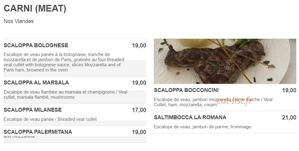 Restaurant Symphony — carte page 4