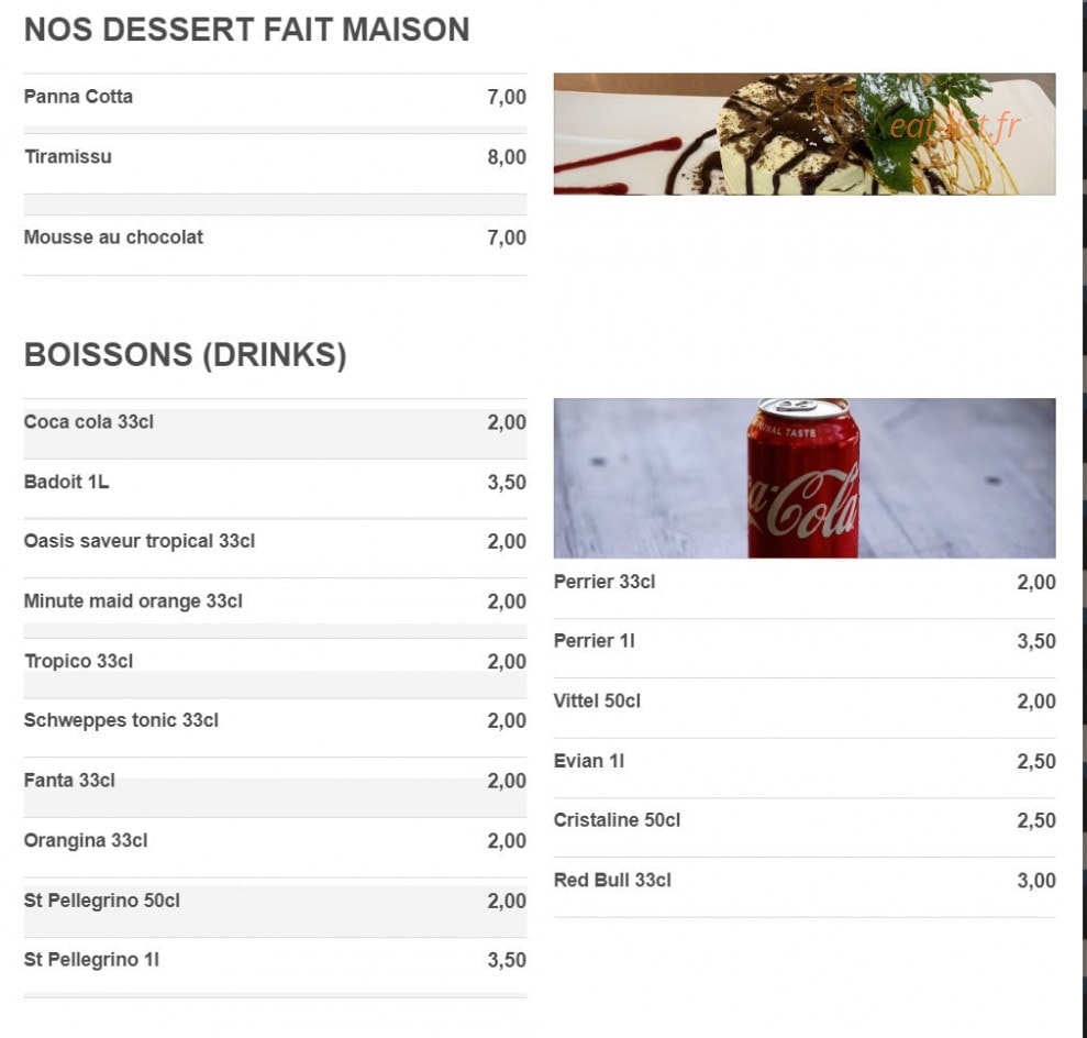 Restaurant Symphony — carte page 6