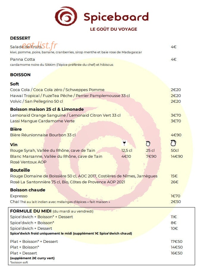 Spiceboard — carte page 2