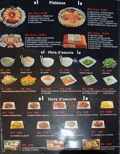 Sushi Mod — carte page 1