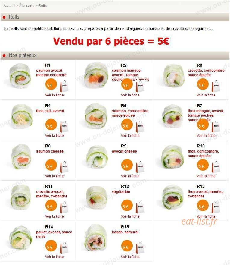 Sushi Ô — carte page 5