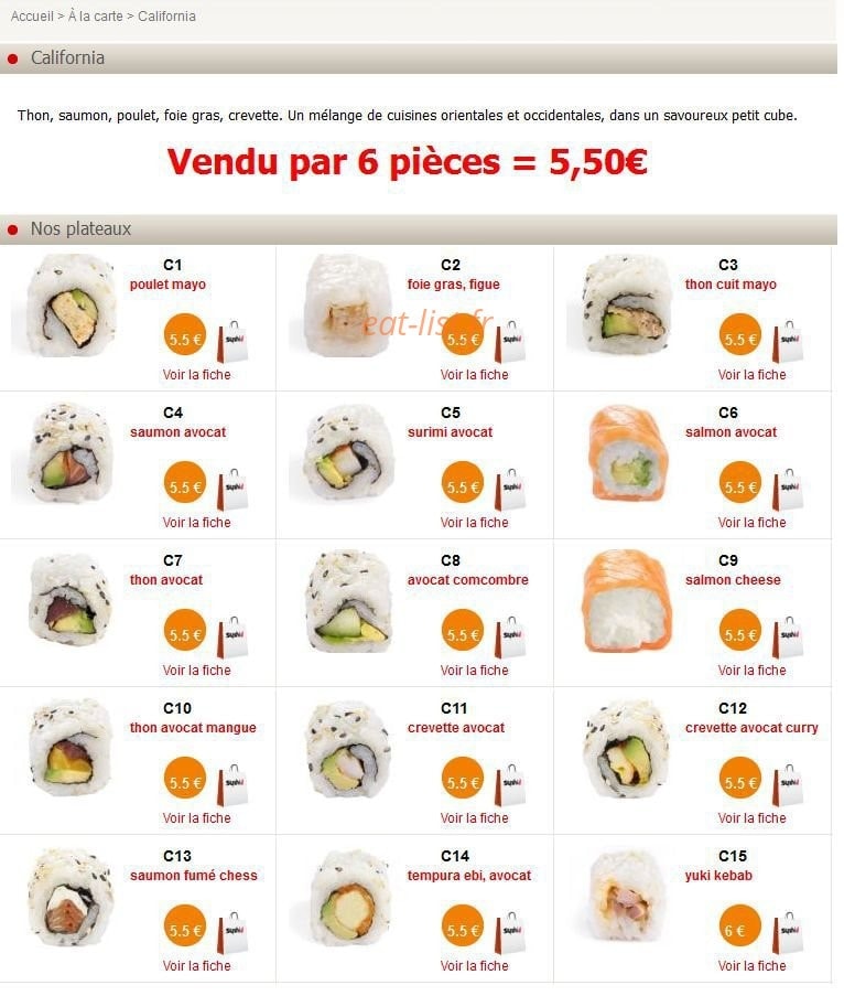 Sushi Ô — carte page 8