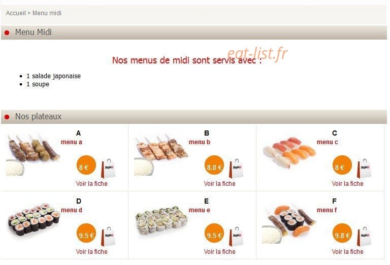 Sushi Ô — carte page 1
