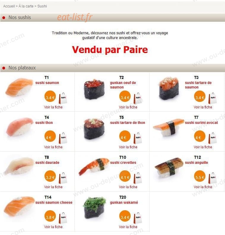 Sushi Ô — carte page 6